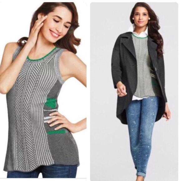 Cabi Trident Striped Knit Sweater Vest Womens XS #885 Tank Top - Picture 9 of 9